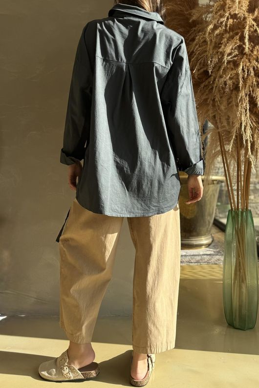 Paloma French Tuck Shirt Charcoal